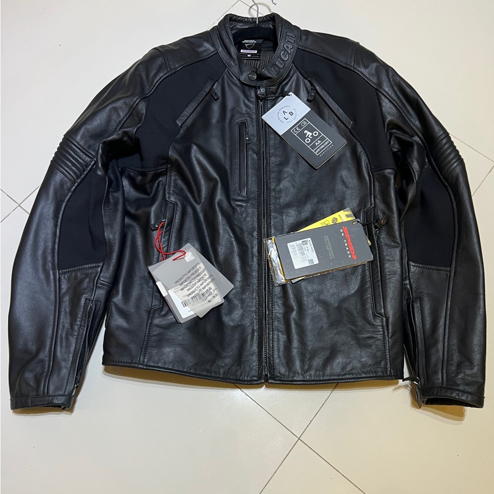 Ducati motorcycle jacket,black butter soft leather jacket.
